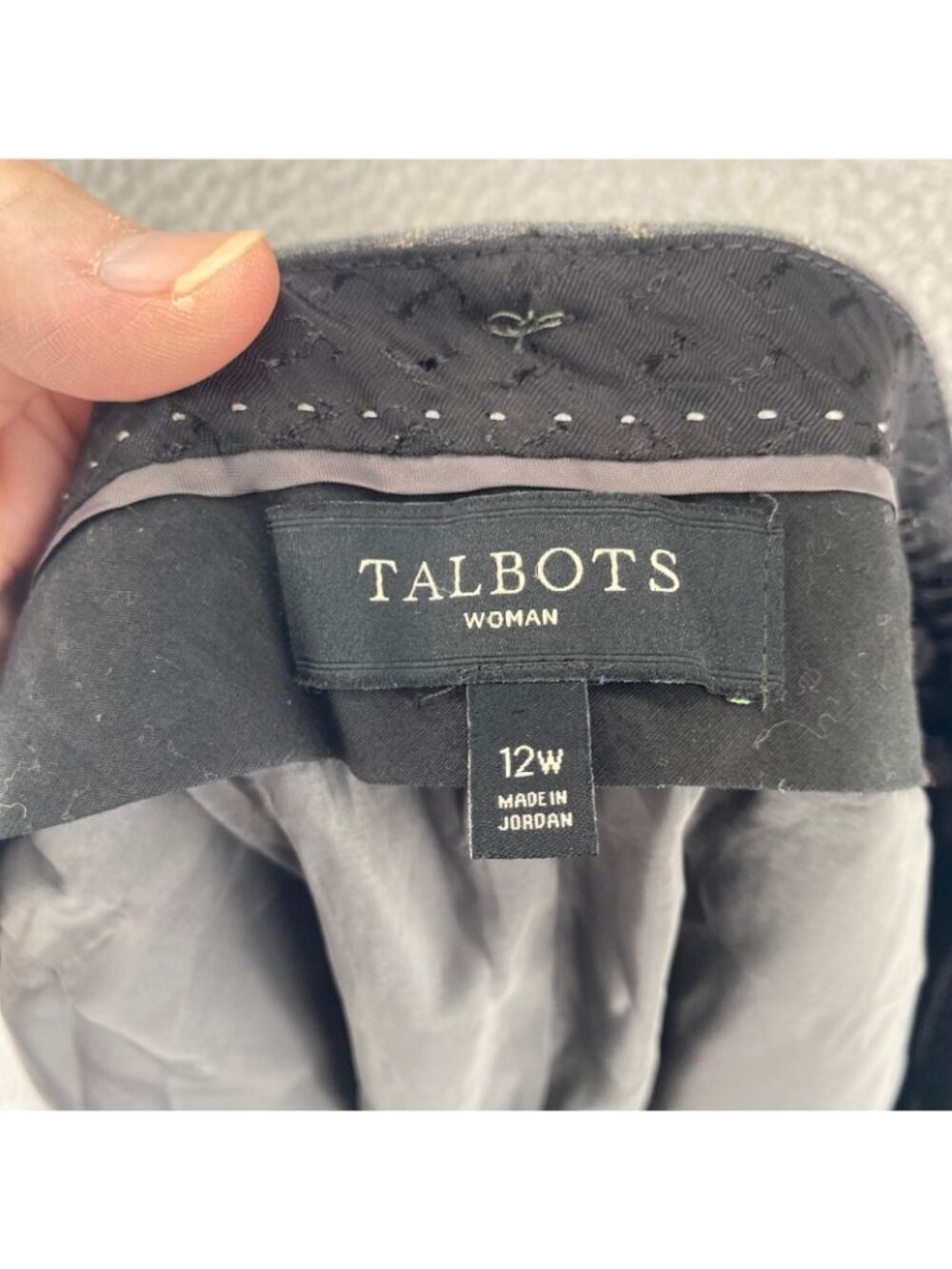 Talbots Pants Womens 12W Gray Pinstripe Wool Stretch Wide Leg Trousers Career - Picture 5 of 11